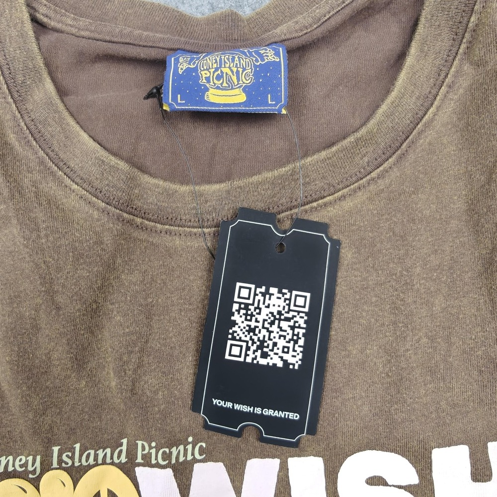 Coney Island Picnic Shirt Mens Large Brown Wish Is Granted Graphic Tee New - Picture 6 of 9